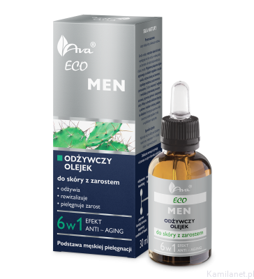AVA Odżywczy olejek do skóry z zarostem 6 w 1 Efekt anti – aging ECO MEN 30ml
