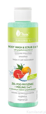 AVA Żel pod prysznic + peeling 2 w 1 z naturalnym olejkiem grapefruitowym 200ml (id: 1633)