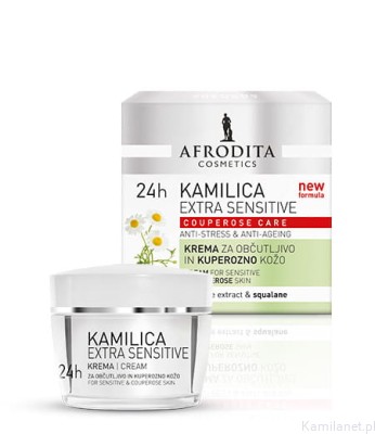 Afrodita CAMOMILE Extra Sensitive 24H krem dla skóry wrażliwej, naczynkowej 50ml (id: 2778)
