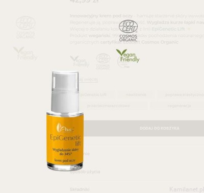 Organiczny krem pod oczy 15 ml