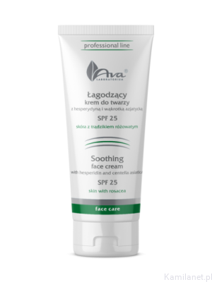 Łagodzący krem do twarzy z hesperydyną i wąkrotką azjatycką 200 ml SPF 25 AVA Professional