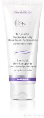 Bio maska zwężająca pory z glinką Cocoa i Różą japońską 200 ml AVA Professional
